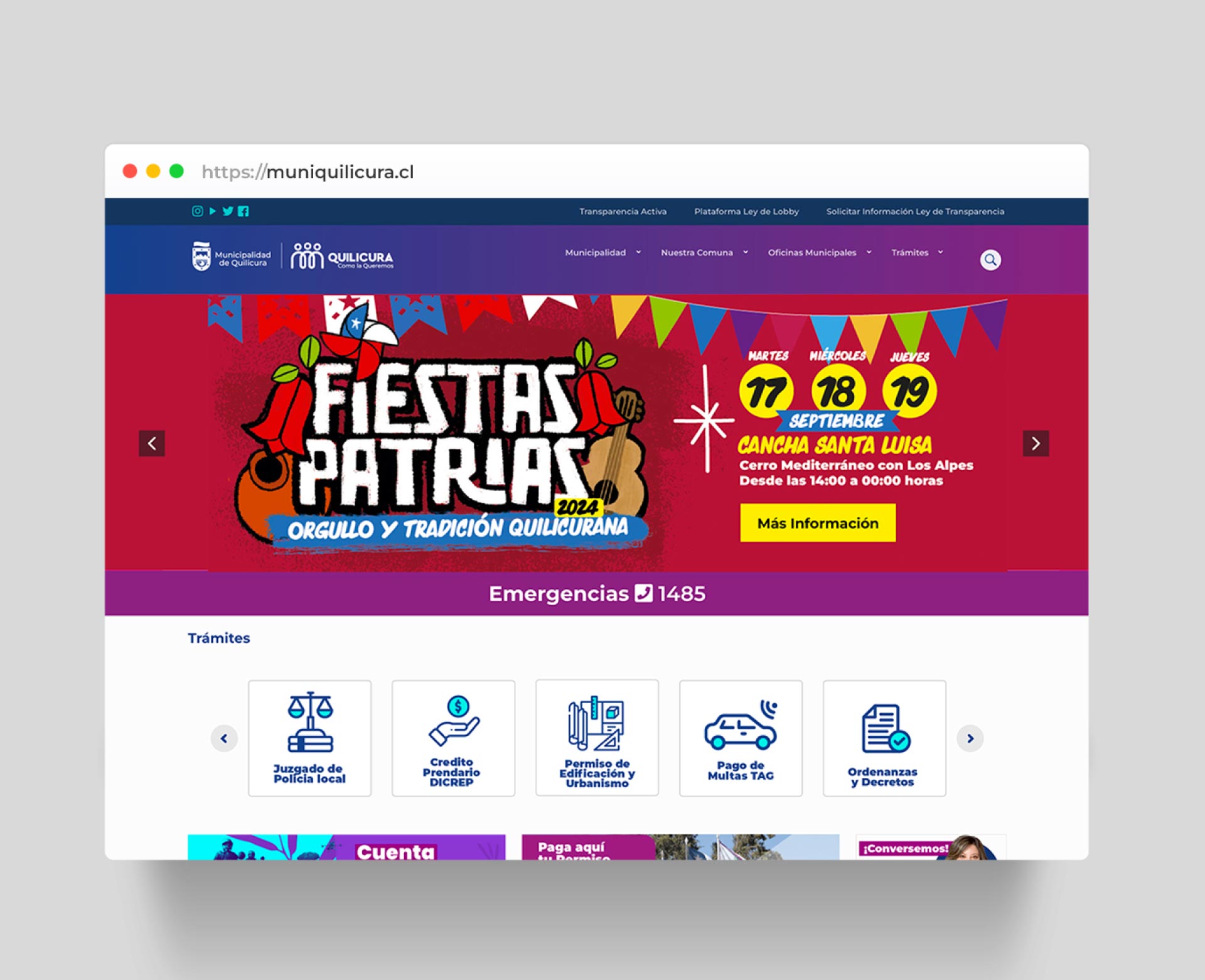 web fiestas patrias Quilicura 2024